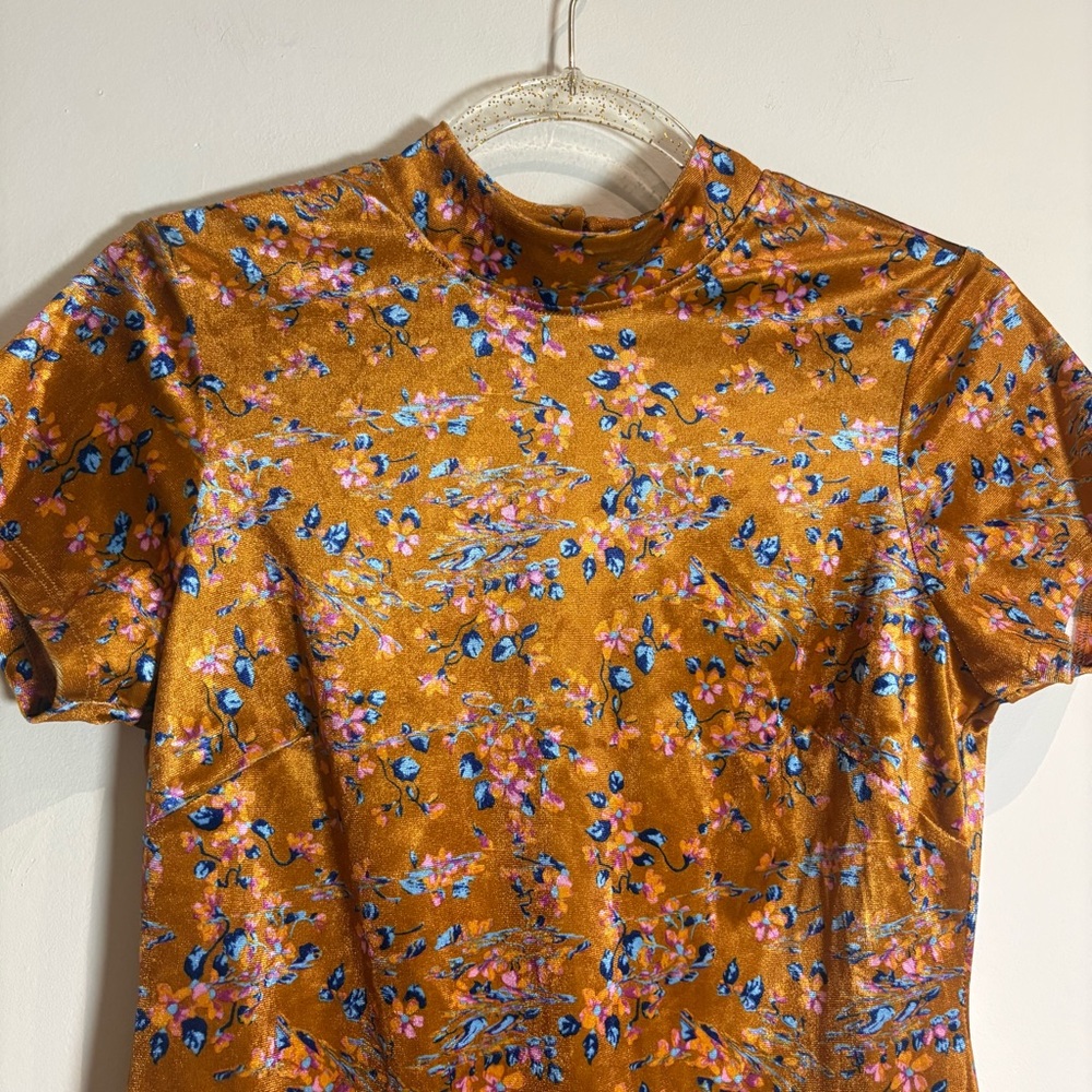 Savage X Fenty Psychedelic Velvet Slip Dress Distorted Bloom Open Back Medium - Picture 4 of 8